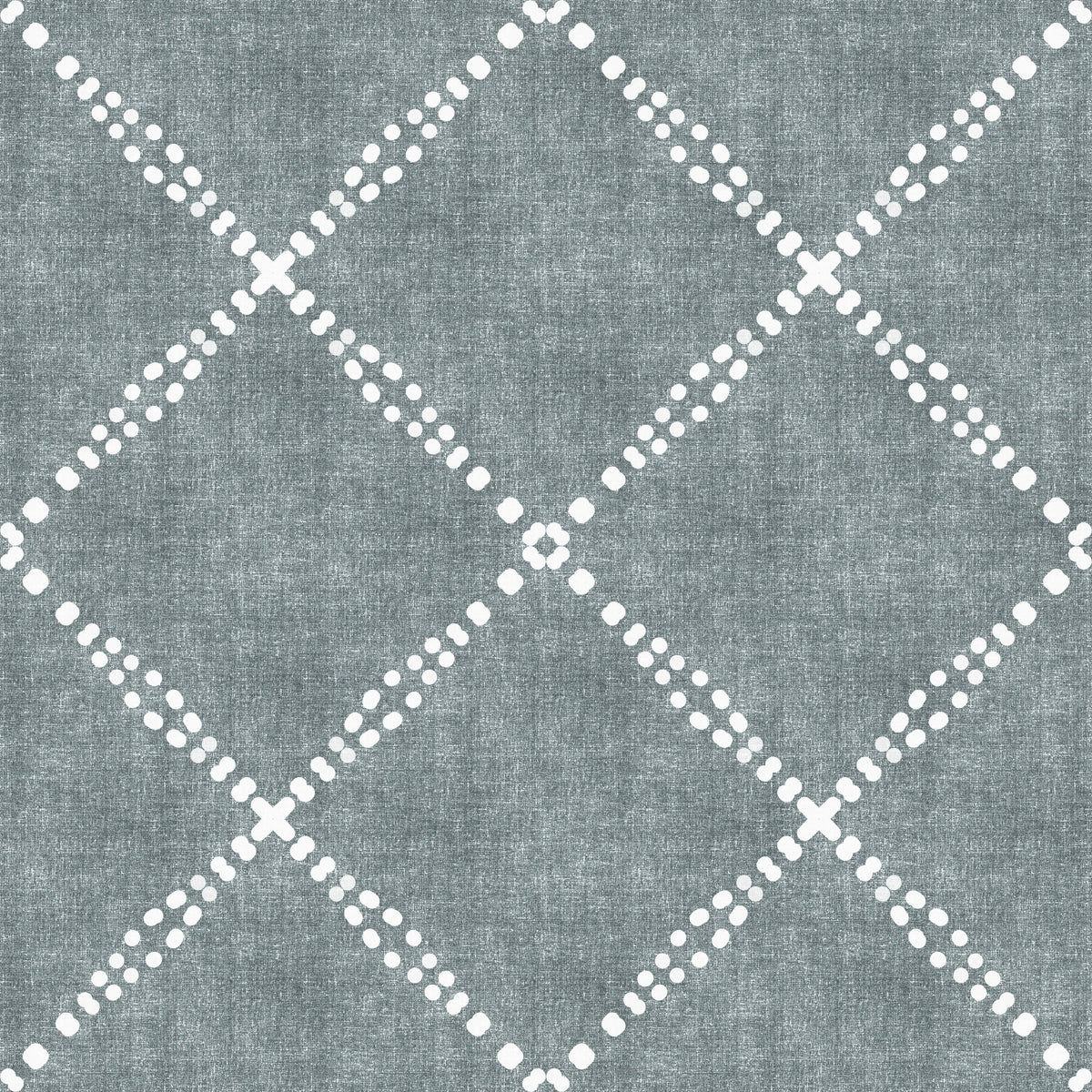 Boho Dotted Trellis Grunge Calming Blue Wallpaper⁠