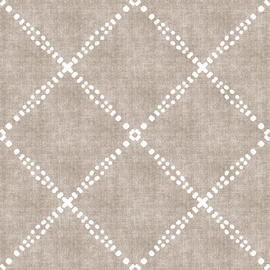 Boho Dotted Trellis Grunge Earthy Beige Wallpaper⁠