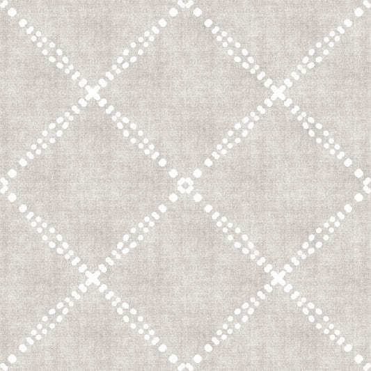 Boho Dotted Trellis Grunge Neutral Wallpaper⁠