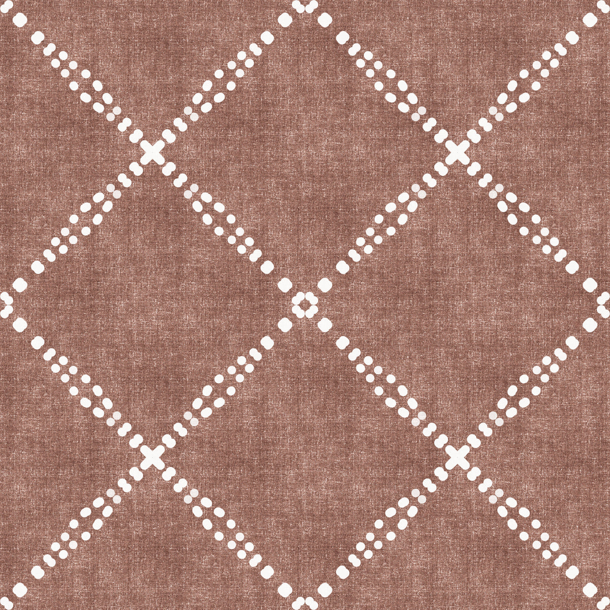 Boho Dotted Trellis Grunge Terracotta Red Wallpaper⁠ in your room — zoomed