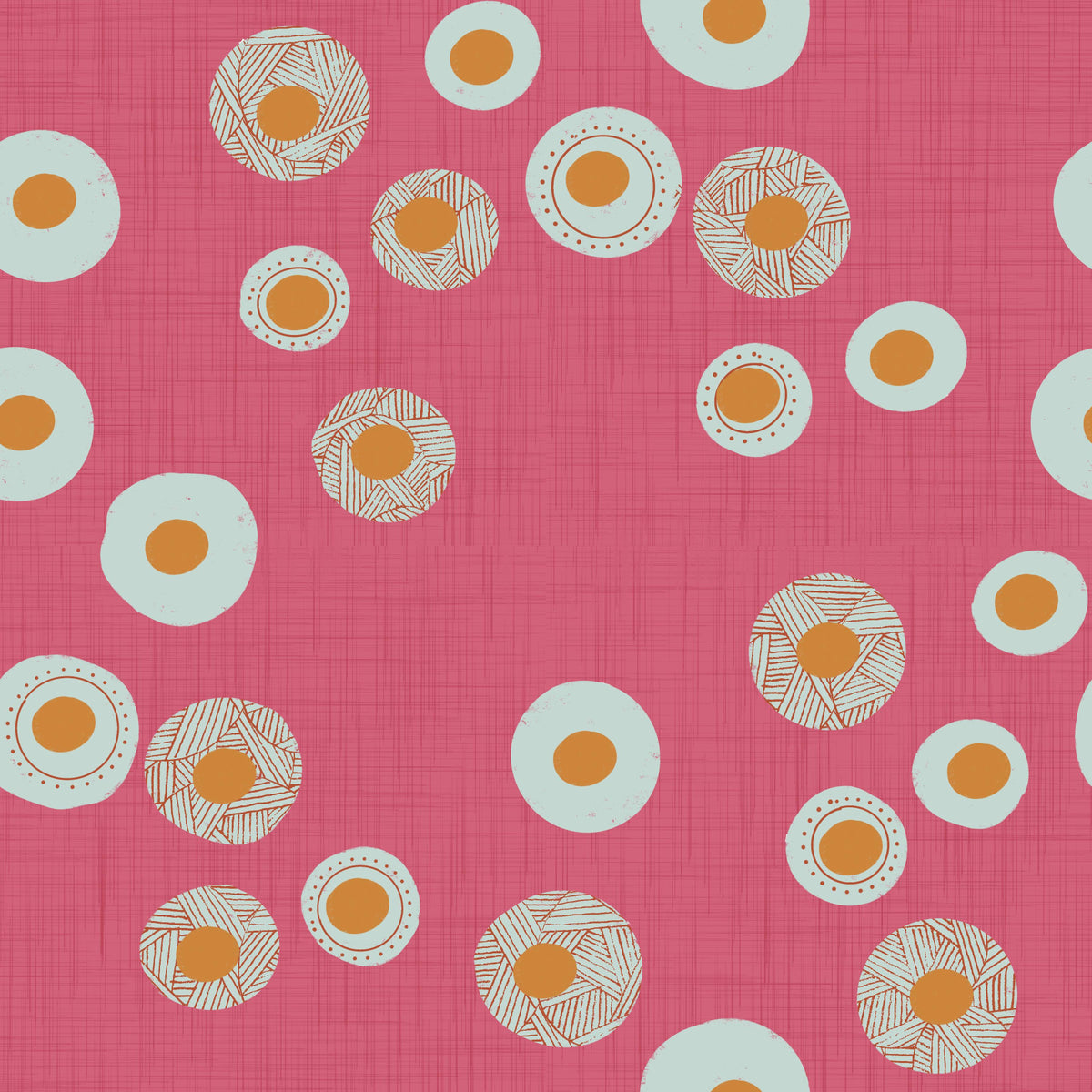 Cozy Scandi Folk Dot Floral Rose Clay - Craft Circle Wallpaper⁠