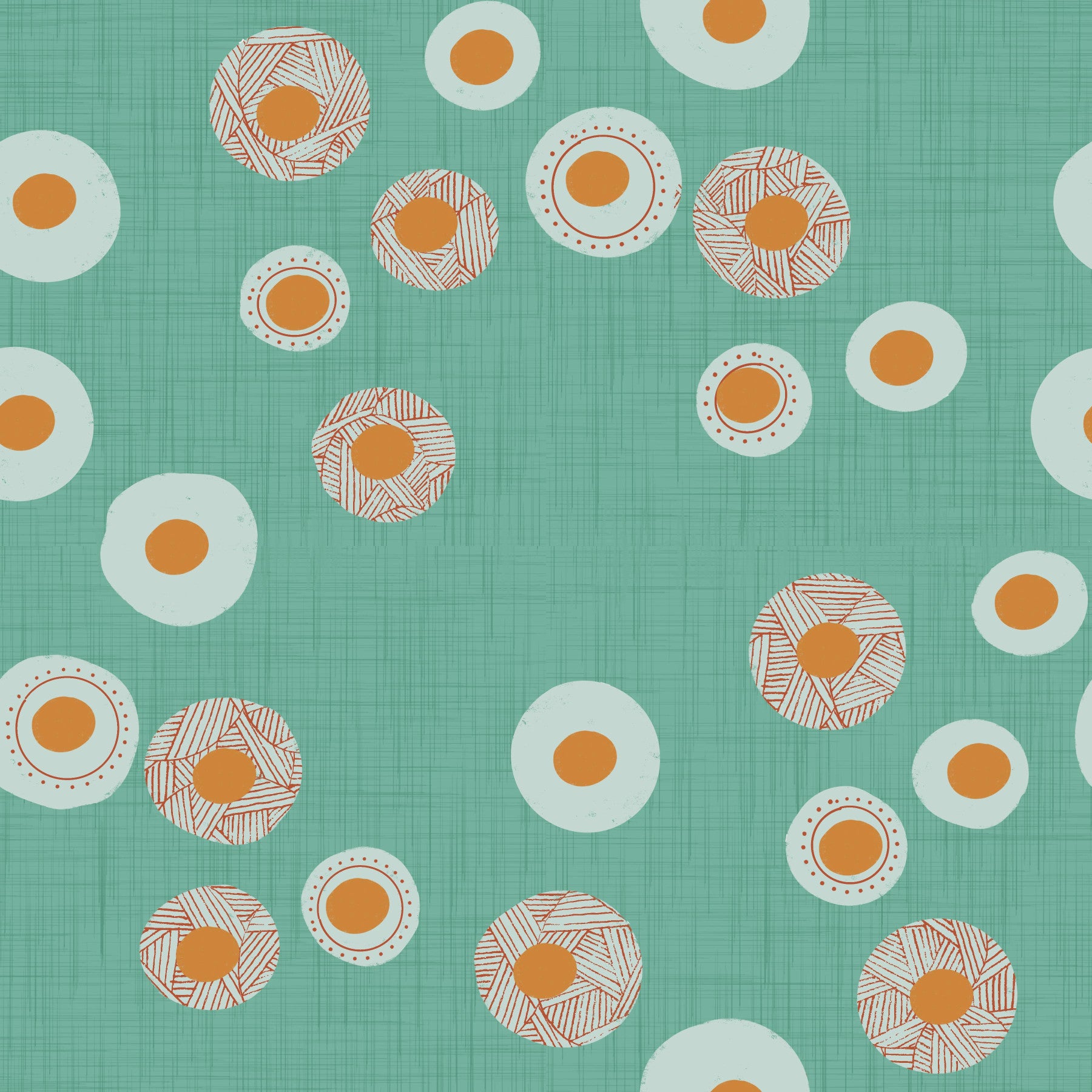 Cozy Scandi Folk Dot Floral Sage Mint - Craft Circle Wallpaper⁠