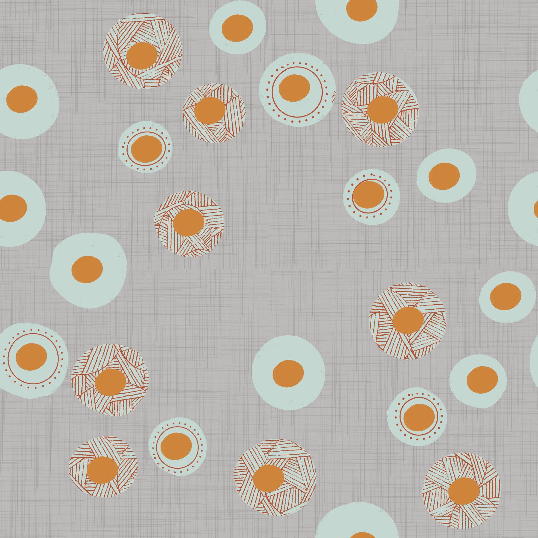 Cozy Scandi Folk Dot Floral Warm Linen - Craft Circle Wallpaper⁠