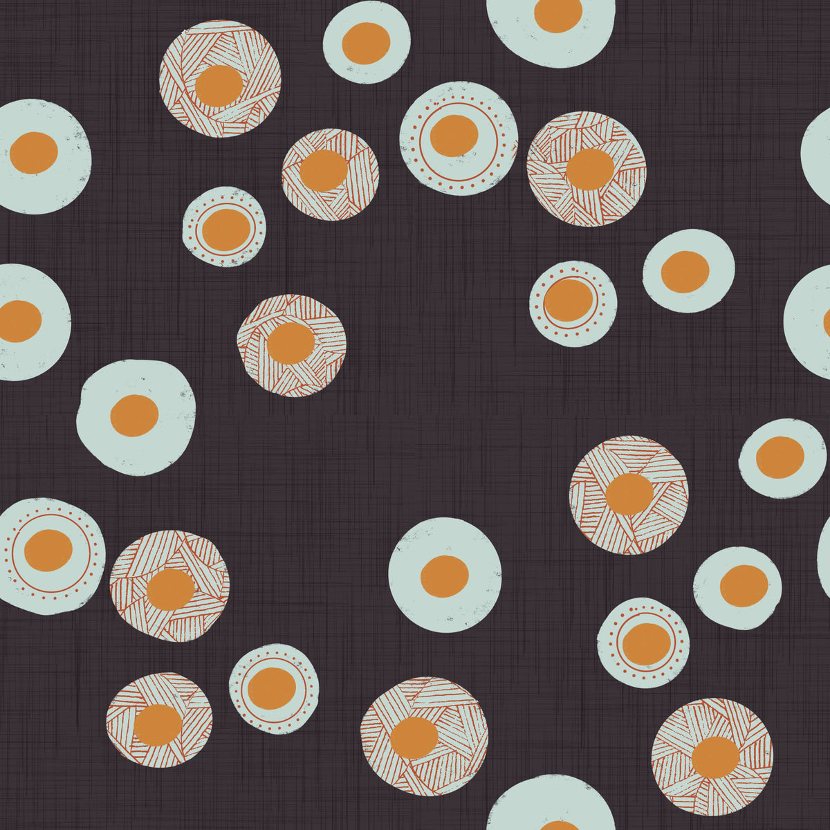 Cozy Scandi Folk Dot Floral Charcoal - Craft Circle Wallpaper⁠ in your room — zoomed