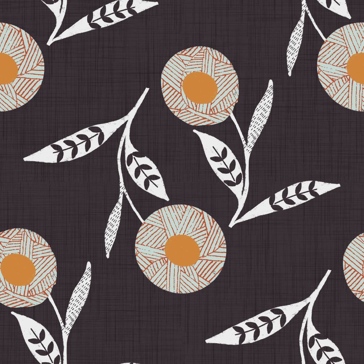 Cozy Scandi Flower Charcoal - Craft Botanical Wallpaper⁠ in your room — zoomed