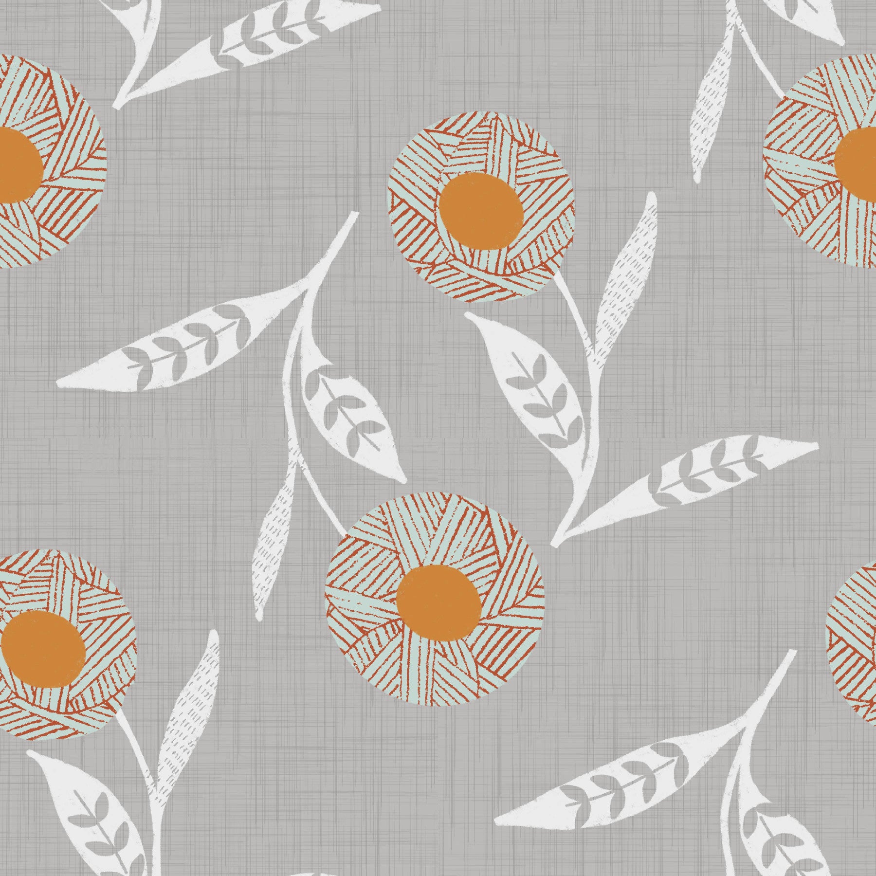 Cozy Scandi Flower Warm Linen - Craft Botanical Wallpaper⁠
