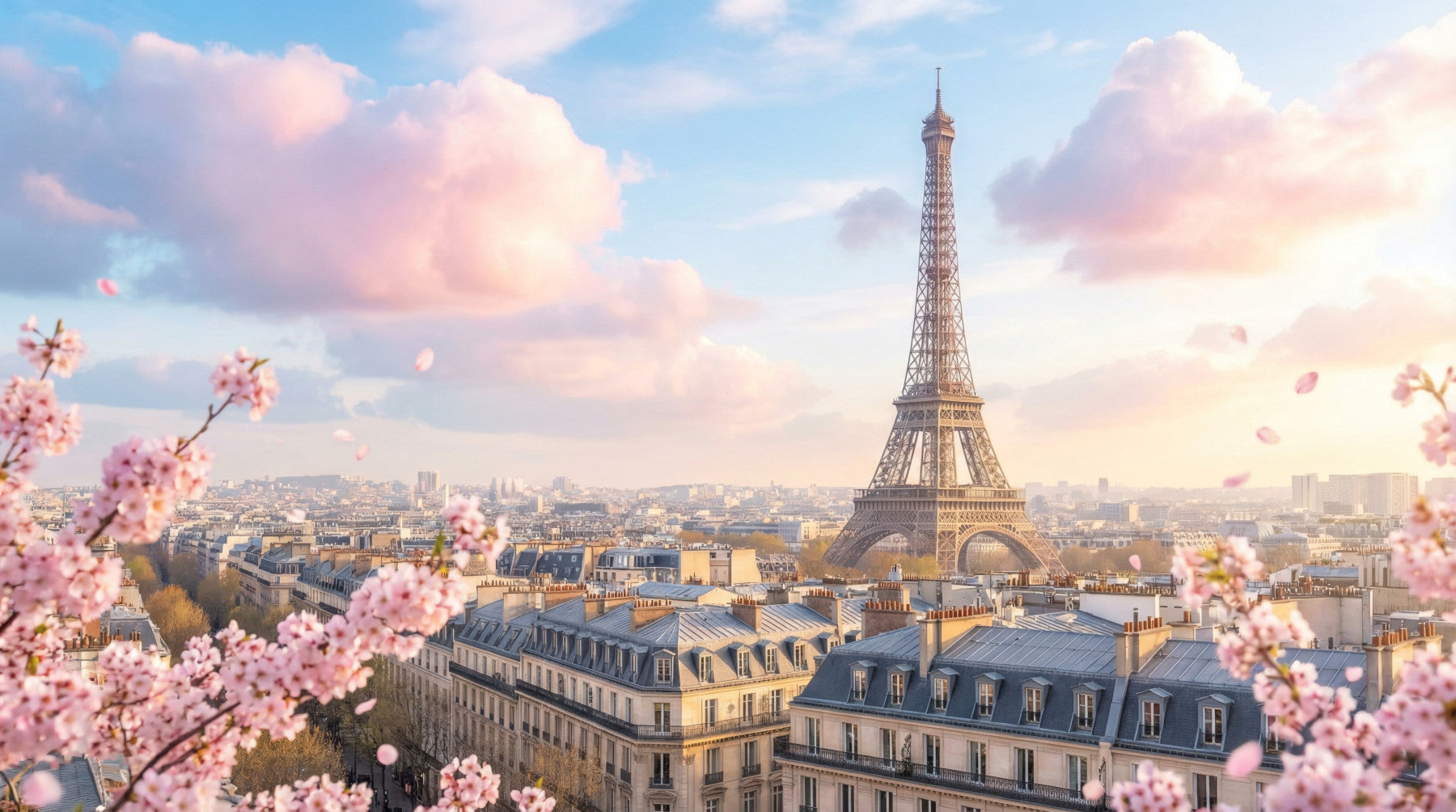 Eiffel Bloom Wall Mural