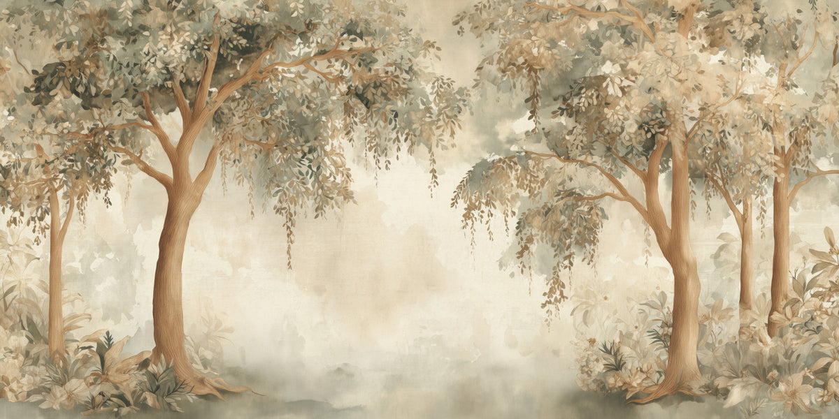 Willow Dreams – Forest Green Wall Mural in your room — zoomed