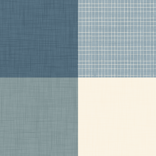 Gingham Dusty Blue Linen Texture Country  Wallpaper⁠