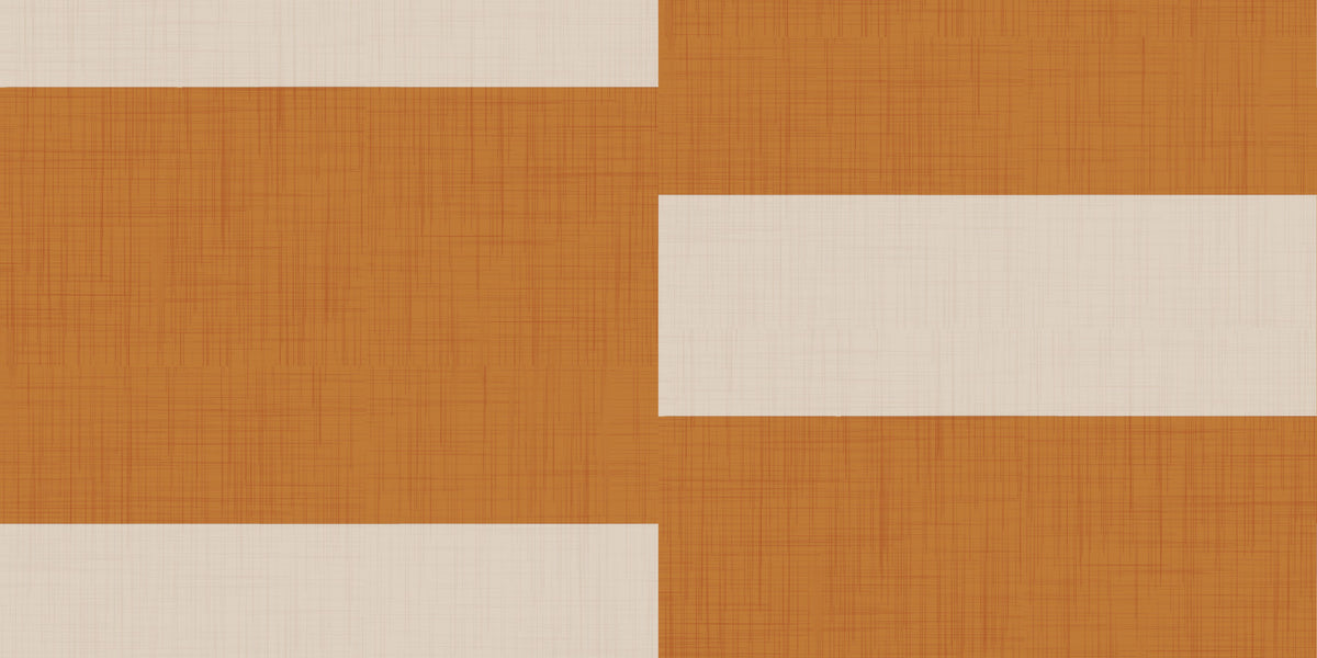 Minimal Stripe Block Terracotta Cream  Wallpaper⁠