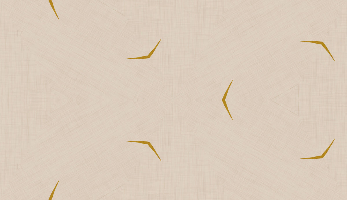 Modern Minimal Broken Lines Mustard Cream Wallpaper⁠ in your room — zoomed