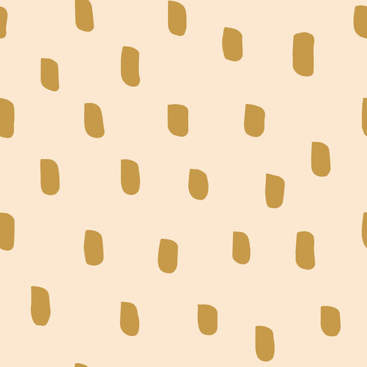 Mid Mod Wildflower Dots - Beige Ocher  Wallpaper⁠