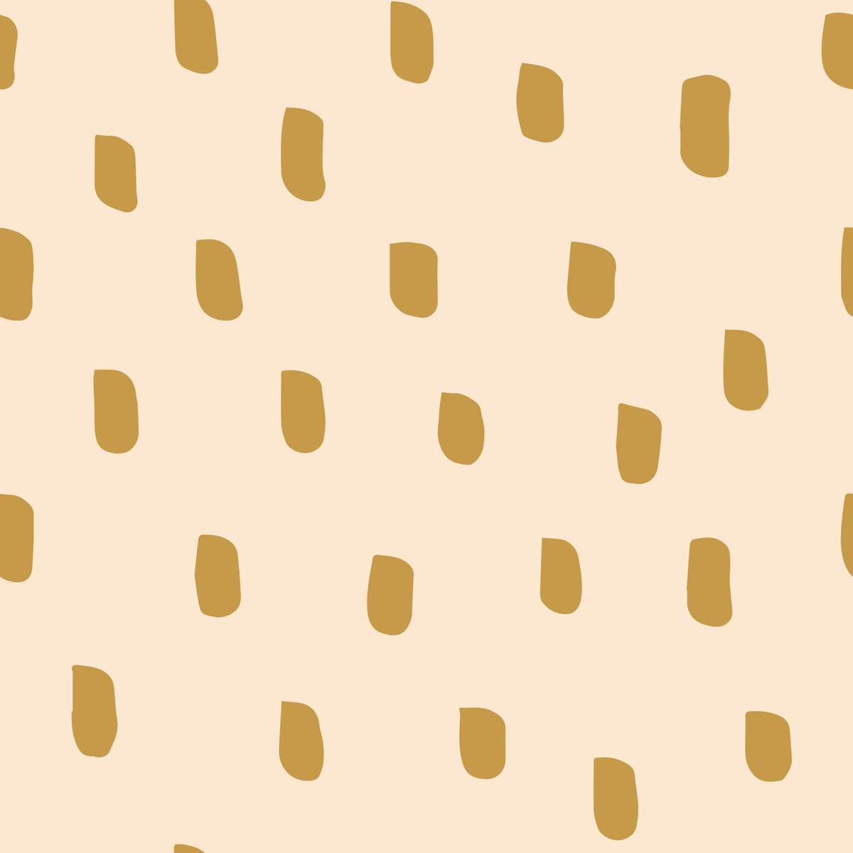Mid Mod Wildflower Dots - Beige Ocher  Wallpaper⁠ in your room — zoomed