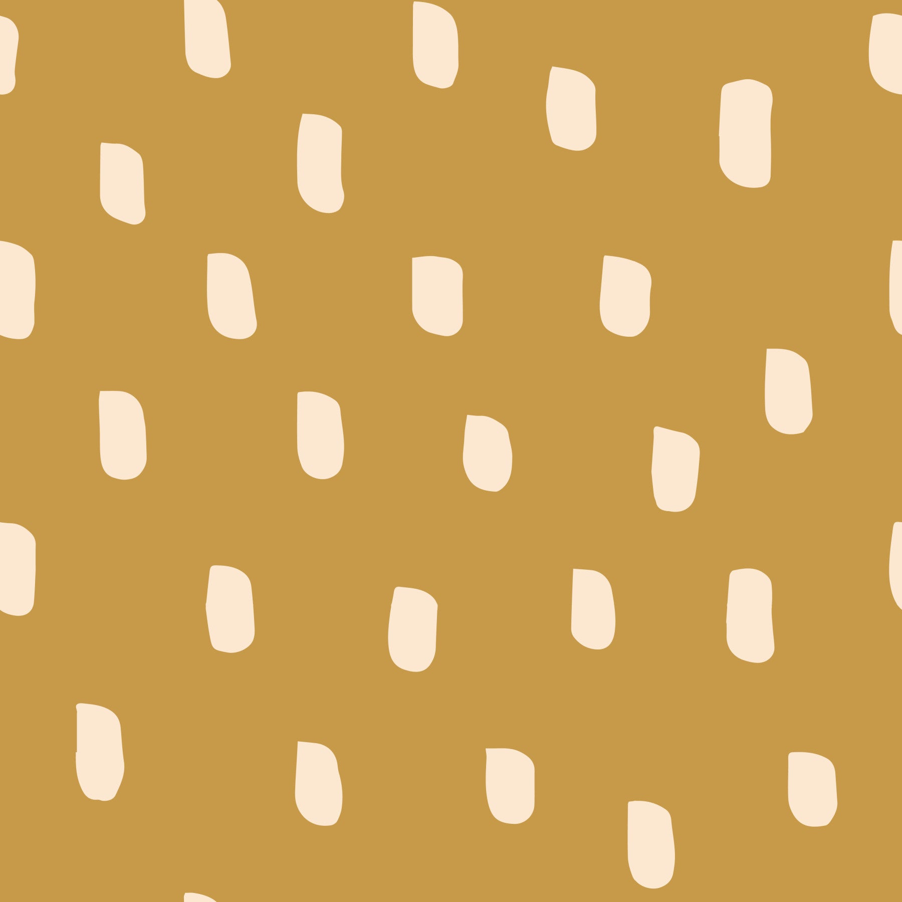Mid Mod Wildflower Dots - Ocher Beige  Wallpaper⁠