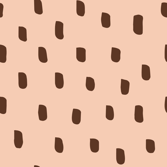 Mid Mod Wildflower Dots - Pink Brown  Wallpaper⁠
