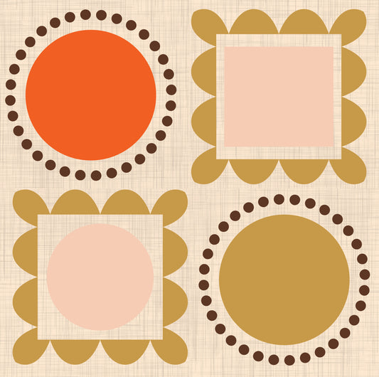 Mid Mod Pictures Frames - Beige Pink Ocher  Wallpaper⁠