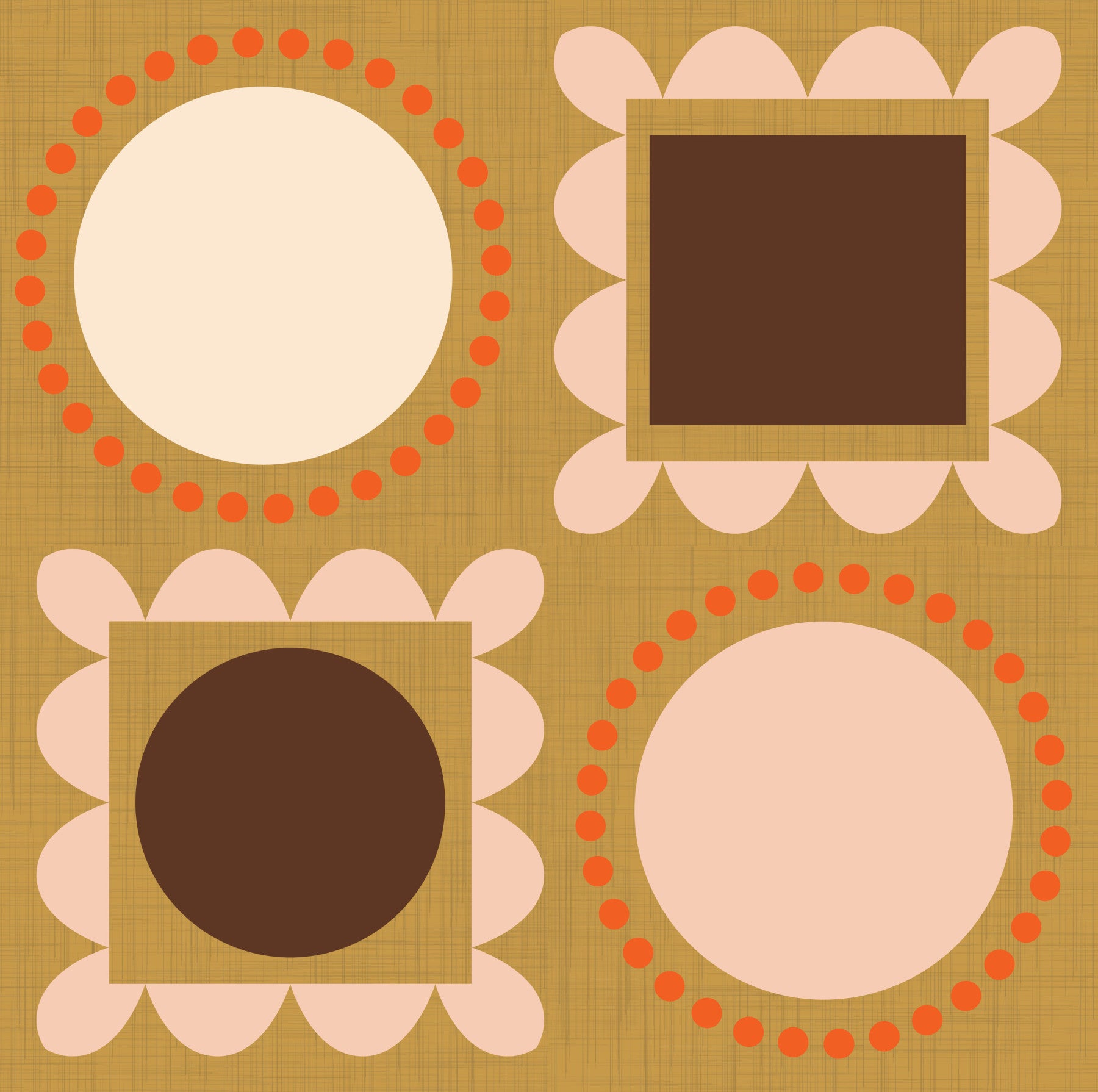 Mid Mod Pictures Frames - Ocher  Wallpaper⁠