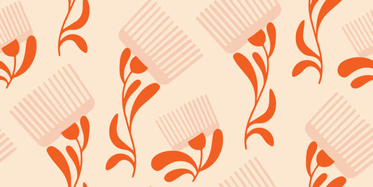 Mid Mod Wildflower Comb - Beige Terracotta  Wallpaper⁠