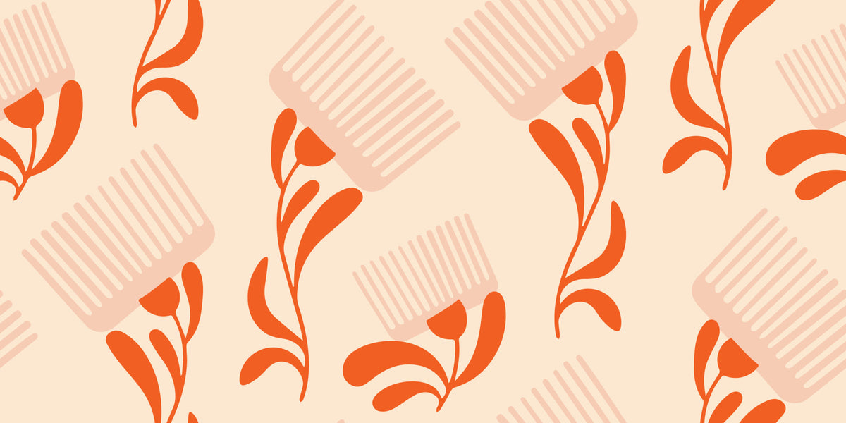Mid Mod Wildflower Comb - Beige Terracotta  Wallpaper⁠