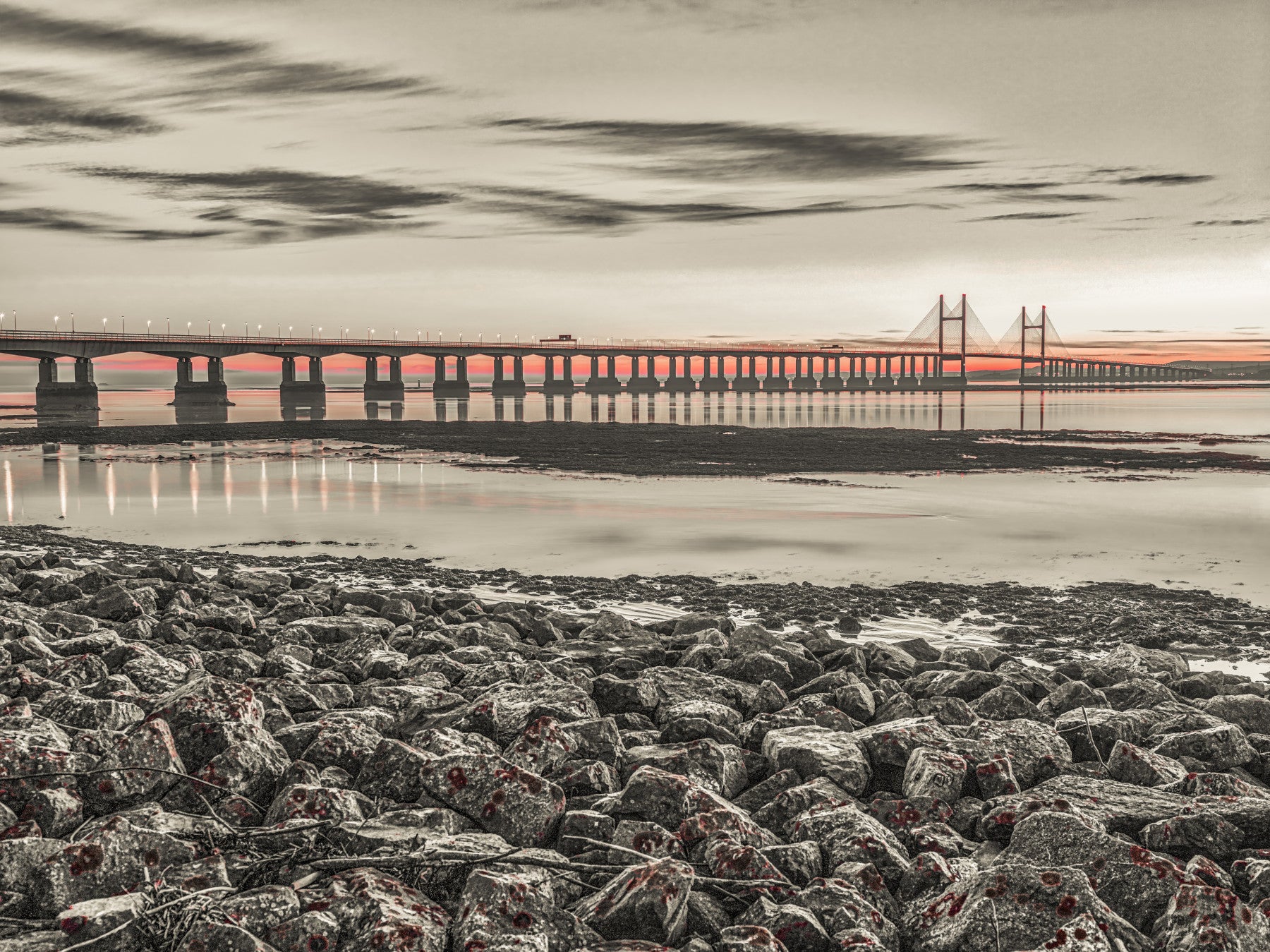 Bridge at Dusk Wall Mural
