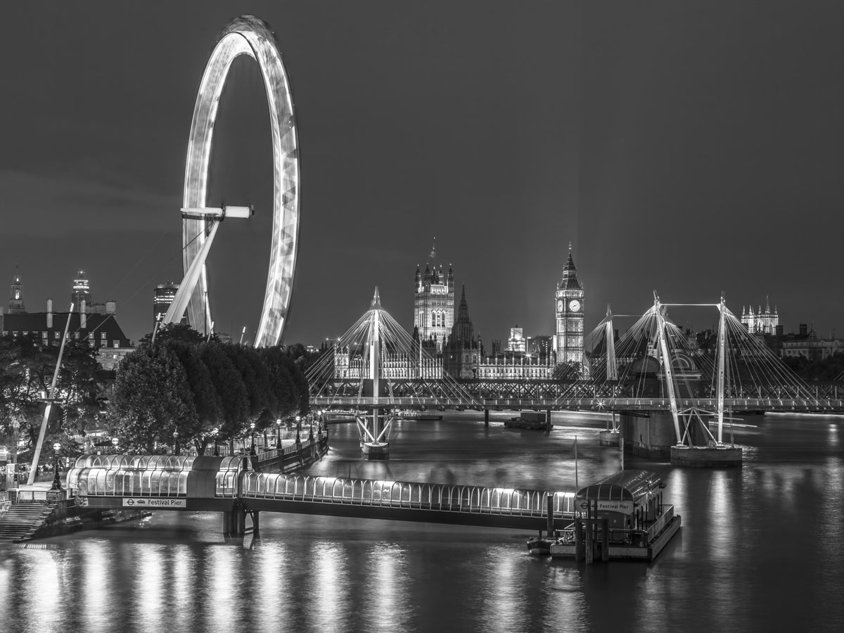 London River Views Wall Mural in your room — zoomed