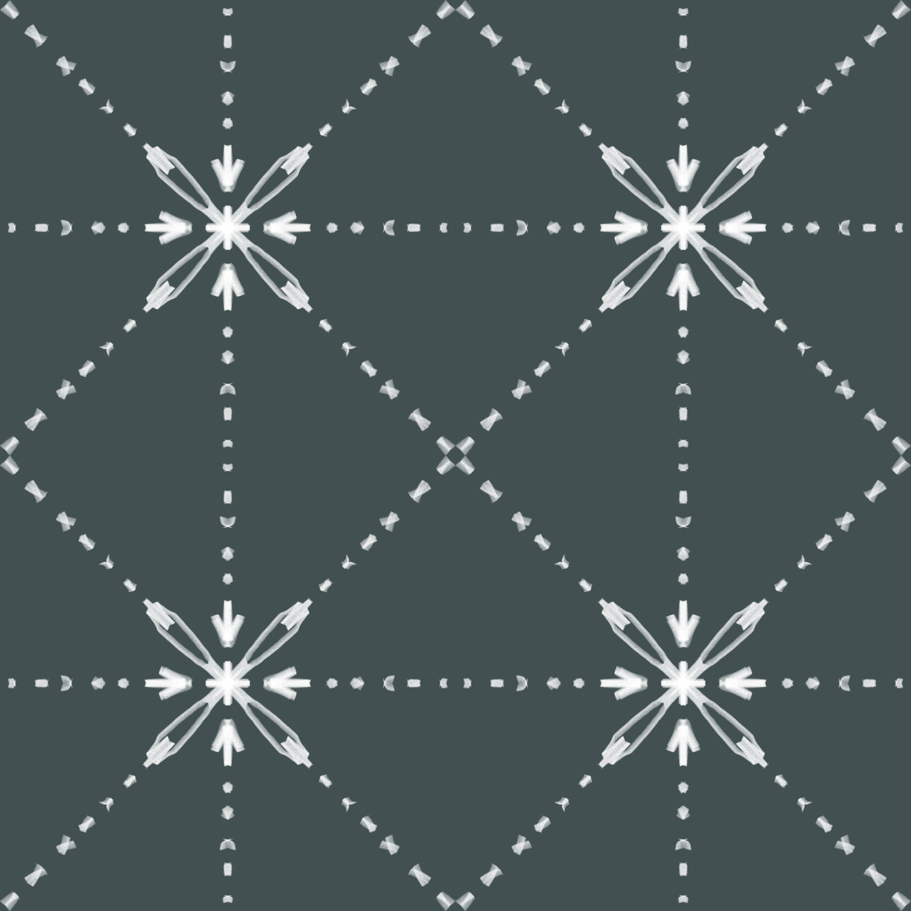 Sashiko Hana-Goshi - Latticed Flower Stitch On Outer Space Wallpaper⁠