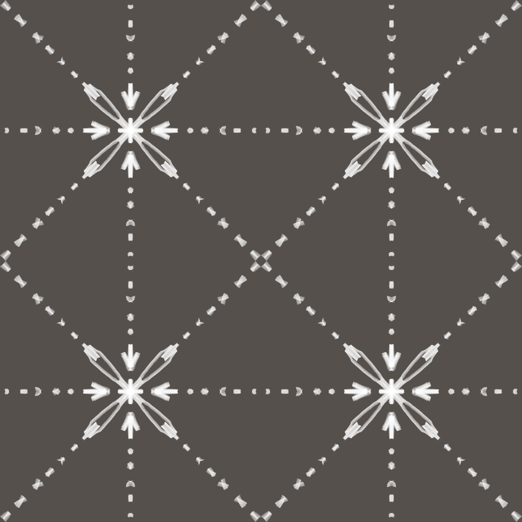Sashiko Hana-Goshi - Latticed Flower Stitch On Silhouette Wallpaper⁠
