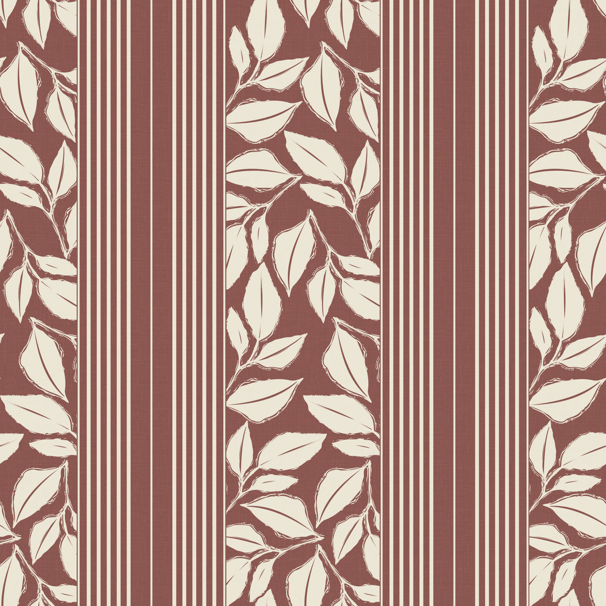 Vintage Trailing Foliage Dark Red Wallpaper⁠