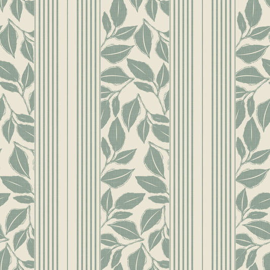 Vintage Trailing Foliage Sage Green Wallpaper⁠