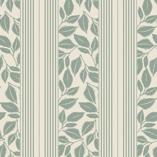 Vintage Trailing Foliage Sage Green Wallpaper⁠