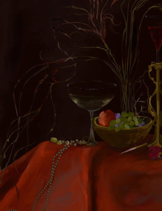 Moody Vintage Baroque Still Life Art Wall Mural