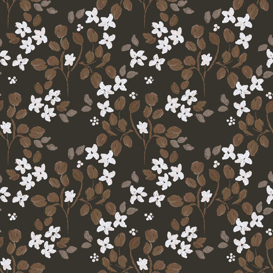 Rustic Bloom Small white oil painted flowers Wallpaper⁠