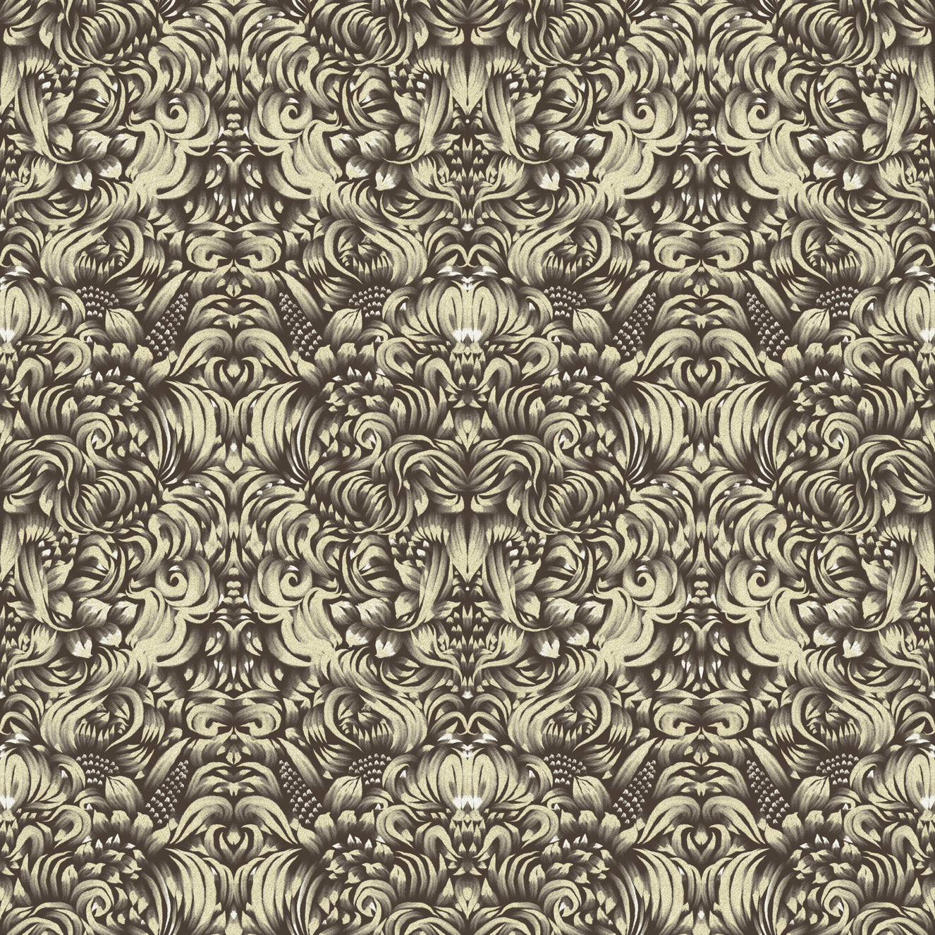 Floral Damask Cream Decorative Bloom Wallpaper⁠