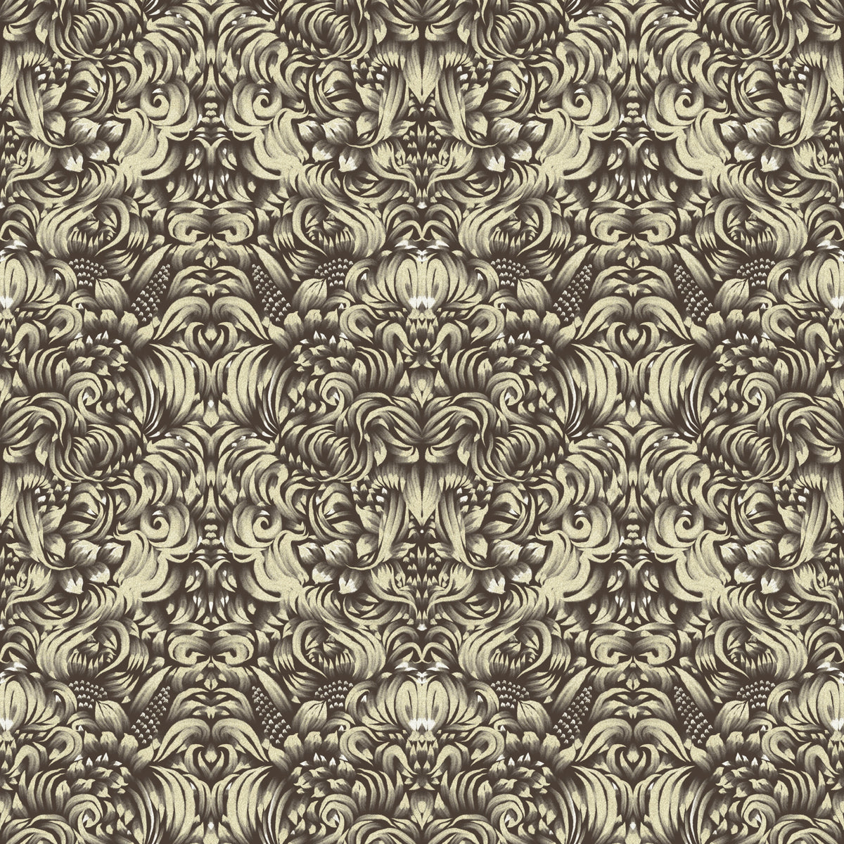Floral Damask Cream Decorative Bloom Wallpaper⁠