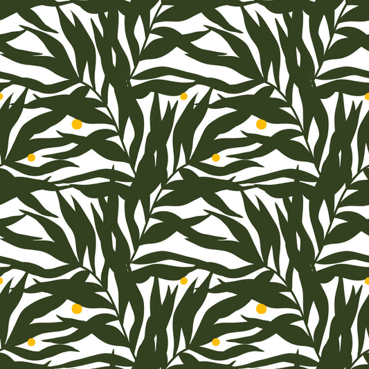 Palm Fronds & Fruit citrus grove Wallpaper⁠