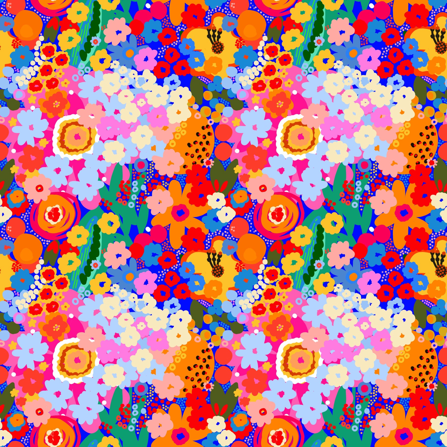 Painted Garden Bloom Spring Colorful Flowers Wallpaper⁠