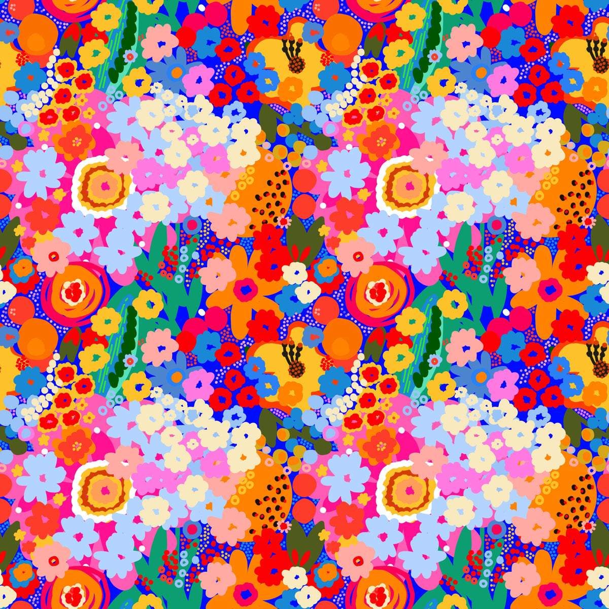 Retro Bloom Flower Fruit Burst Wallpaper⁠