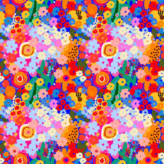 Retro Bloom Flower Fruit Burst Wallpaper⁠