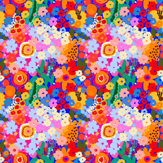 Bloom Burst color pop florals Wallpaper⁠