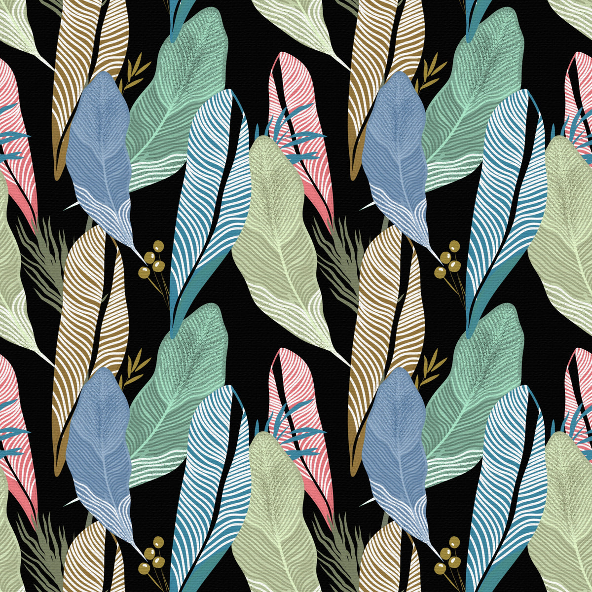 Leafy Abstraction Tropical Pastel Leaves Wallpaper⁠ in your room — zoomed