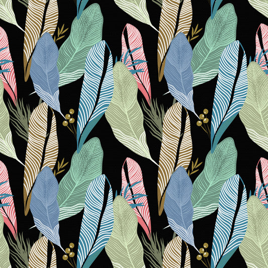 Leafy Abstraction Tropical Pastel Leaves Wallpaper⁠