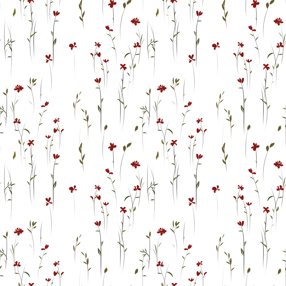 Dainty Scarlet Blooms Wallpaper⁠ in your room — zoomed