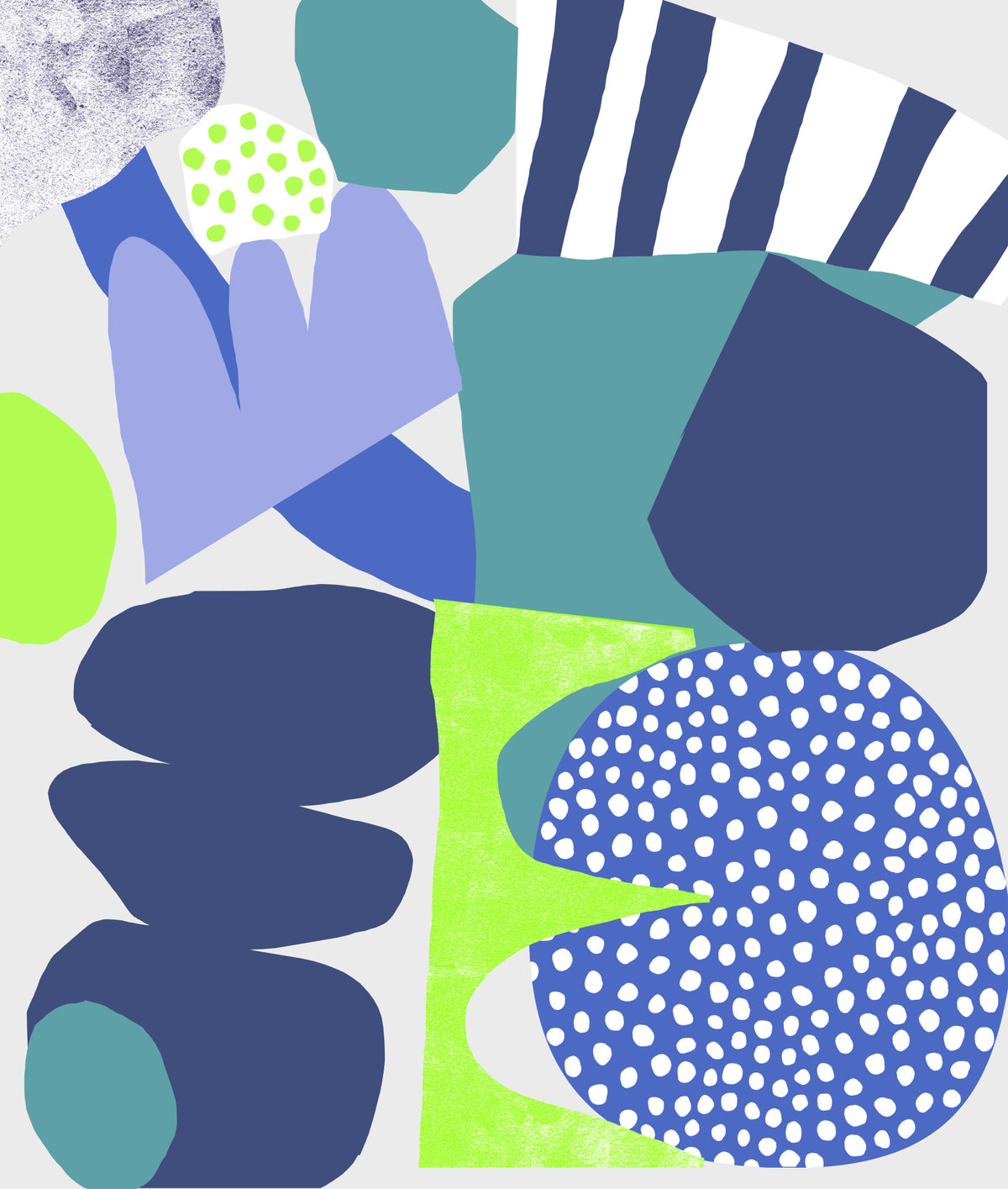 Lil Blue Wall Mural in your room — zoomed