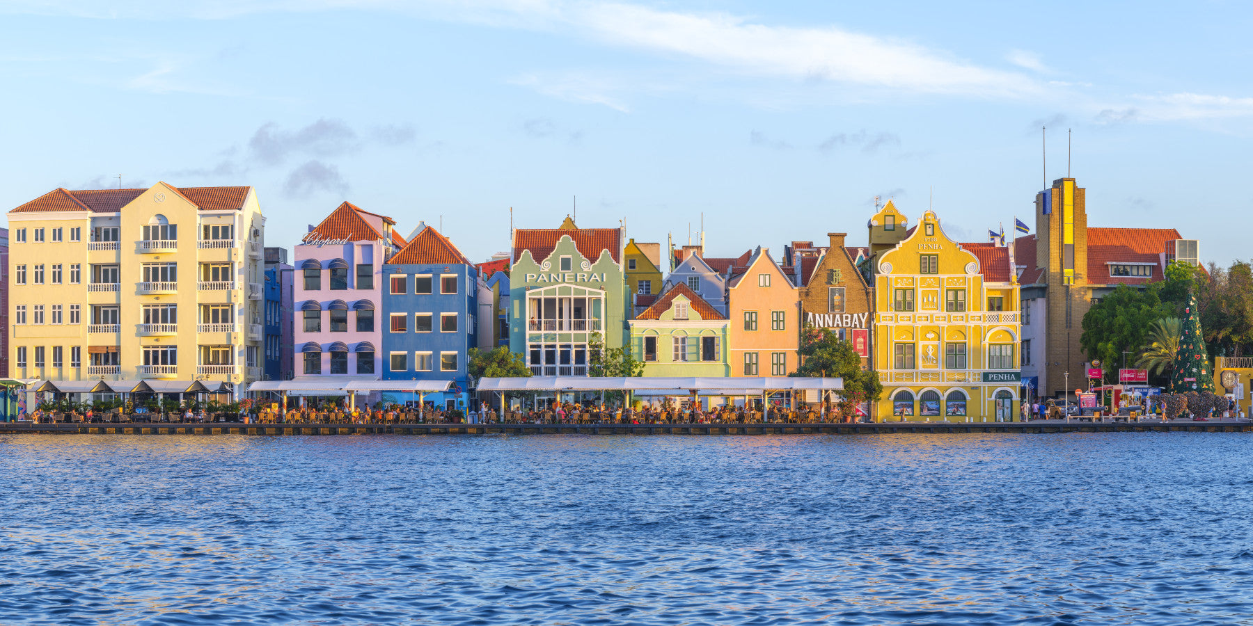 Charming Harborfront Buildings Wall Mural