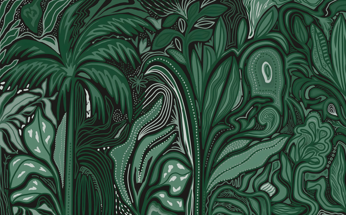 Emerald Canopy Jungle Noctiverdis Plants Wall Mural