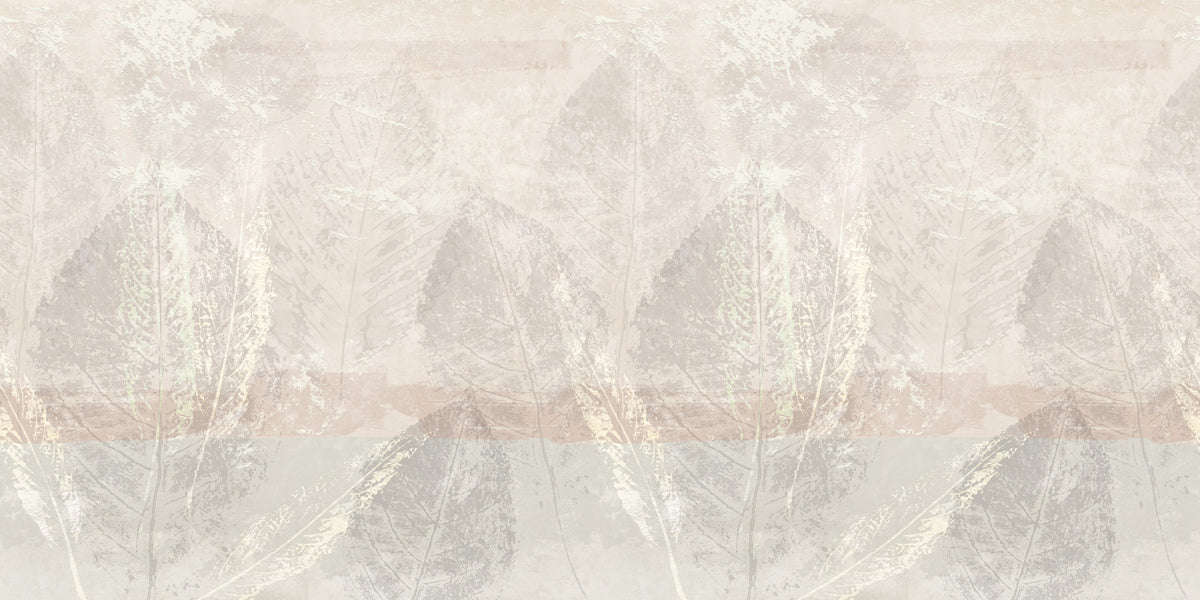 Ethereal Leaves Texture Cream Wall Mural
