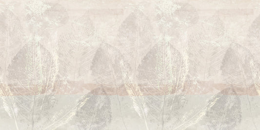 Ethereal Leaves Texture Cream Wall Mural