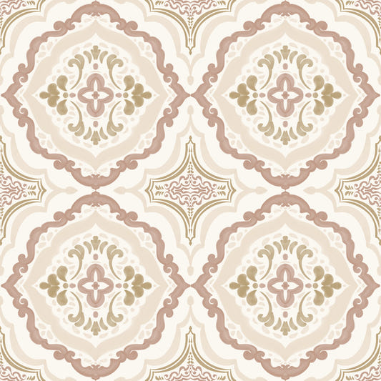 Soft Sienna Mediterranean Tile Wallpaper⁠