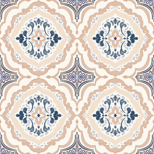 Floral Tile Harmony Wallpaper⁠