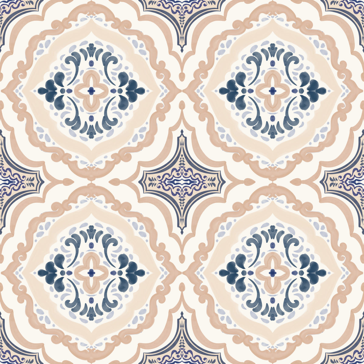 Floral Tile Harmony Wallpaper⁠